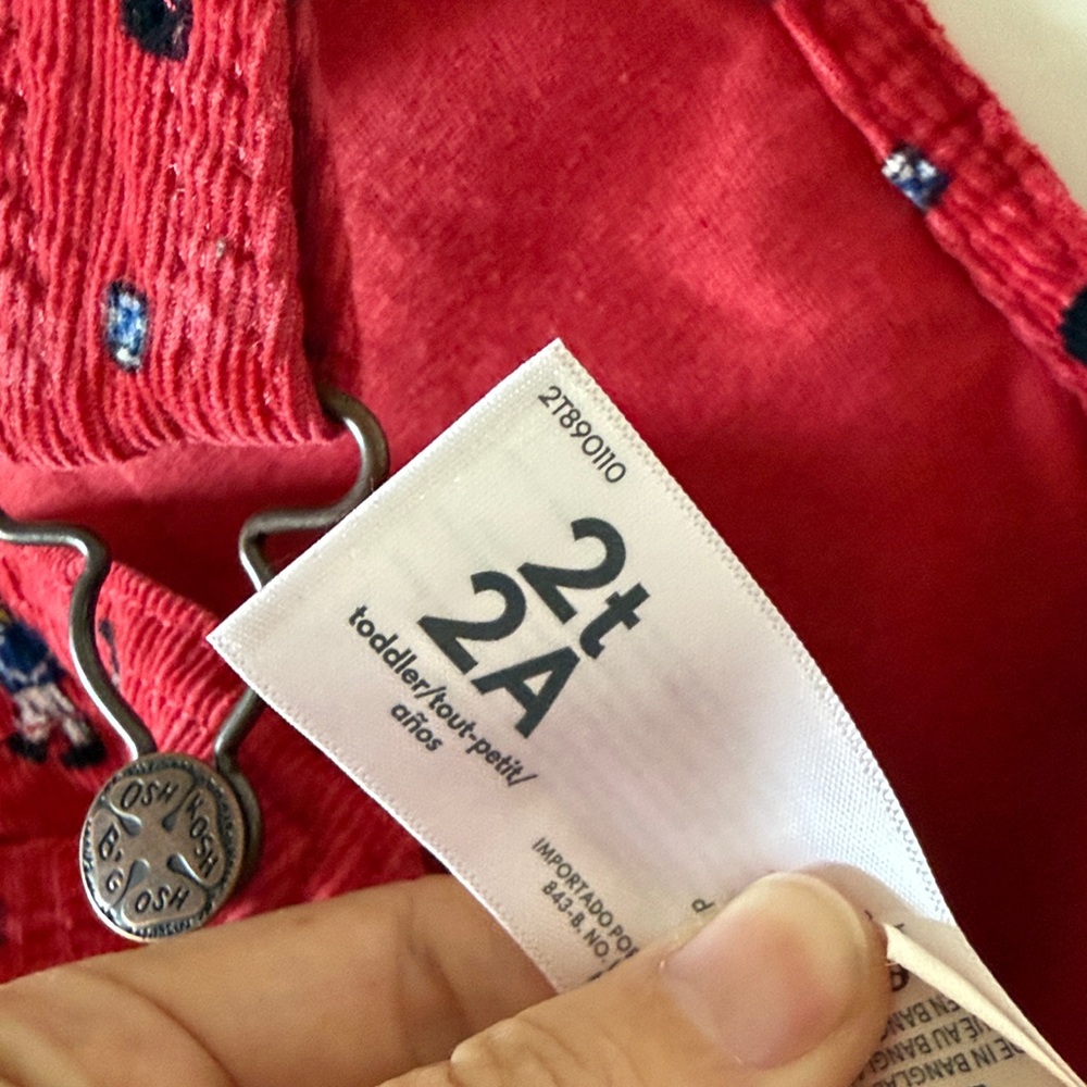 OshKosh B'gosh Red Kids Overalls - Picture 3 of 5